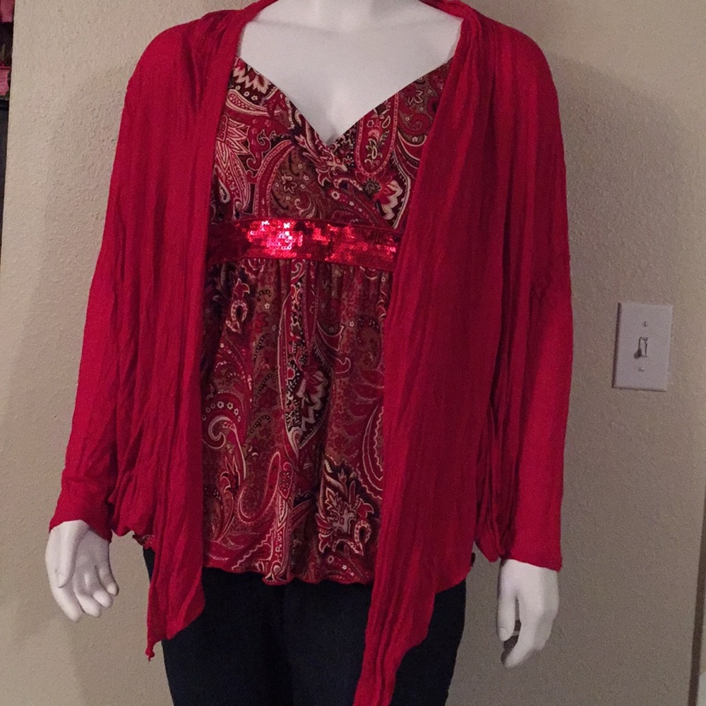 Red long sleeve jacket